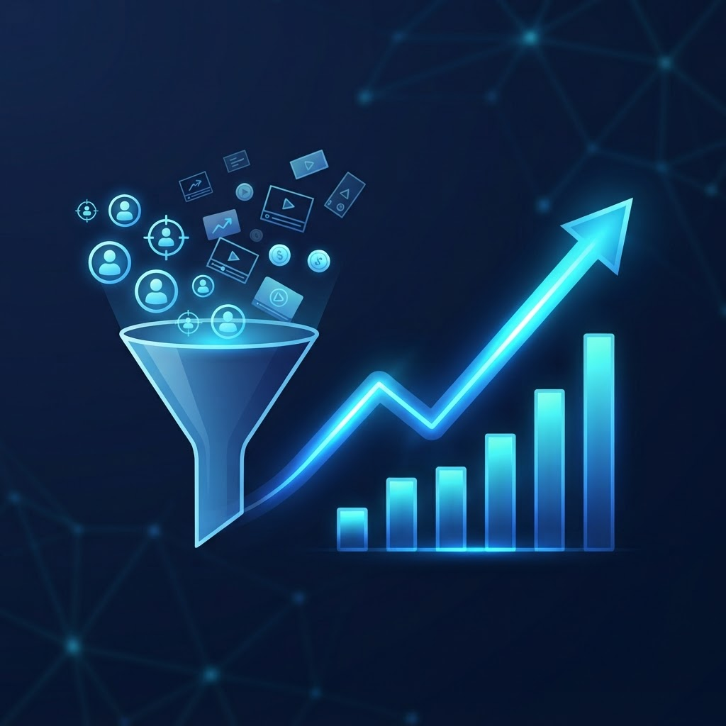 Abstract visualization of ecommerce growth and paid acquisition
